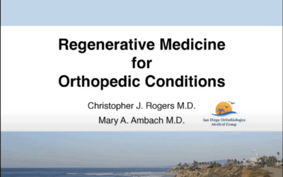Watch Dr. Ambach’s Presentation on Regenerative Medicine for Orthopedic Conditions