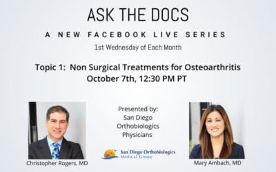 Ask the Docs on Facebook Live | Non Surgical Treatments for Osteoarthritis